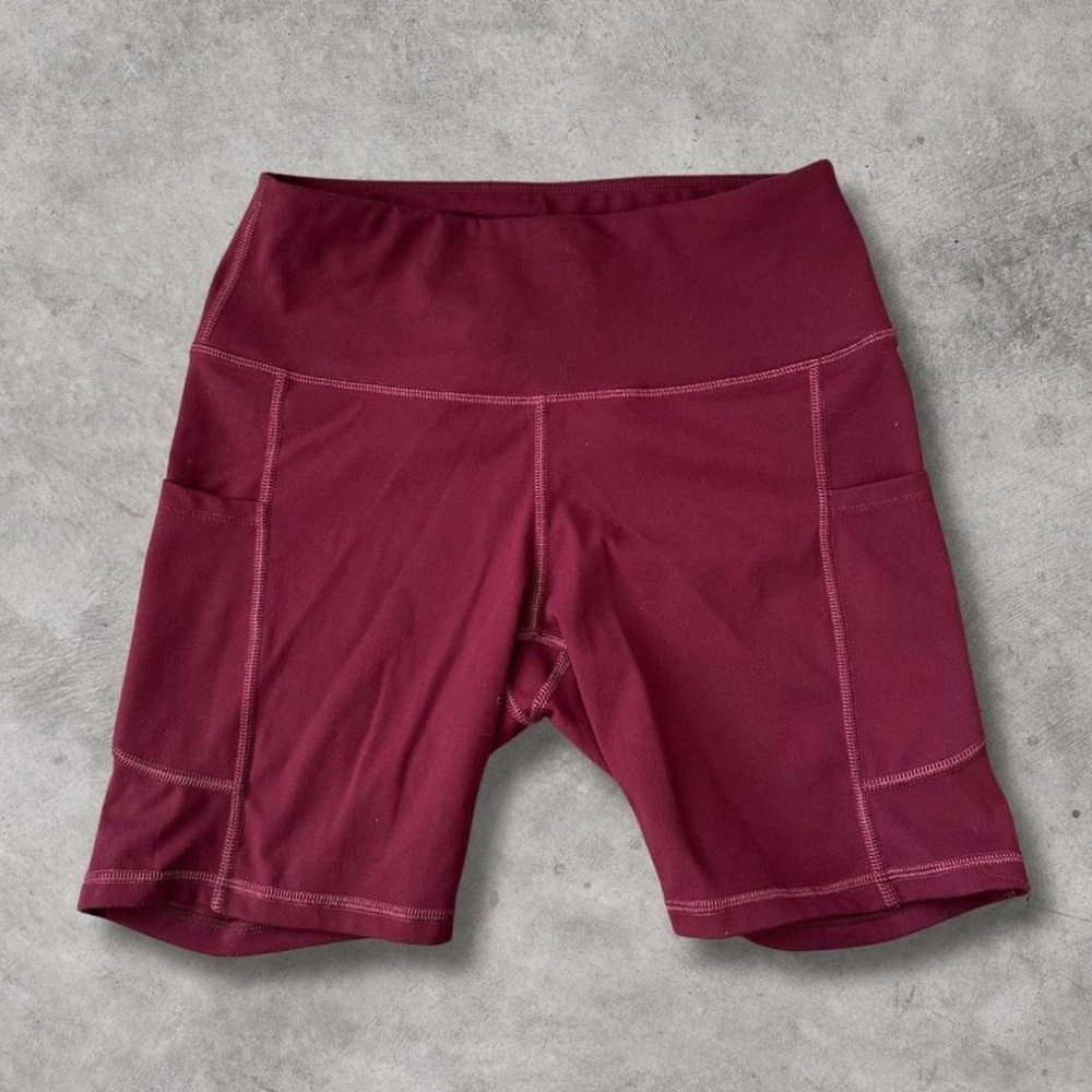 Red athletic legging biking shorts size medium